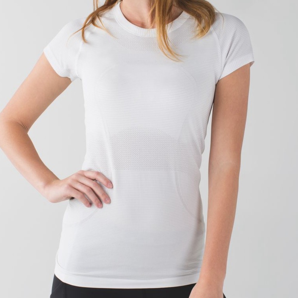 Lululemon White Swiftly Tech Short Sleeve Shirt OG Style size 8